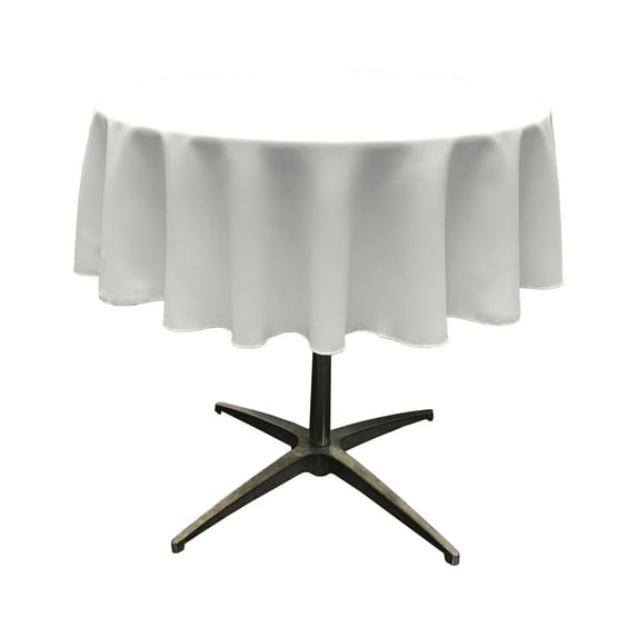 LA Linen Polyester Poplin Tablecloth 58-Inches Round, White