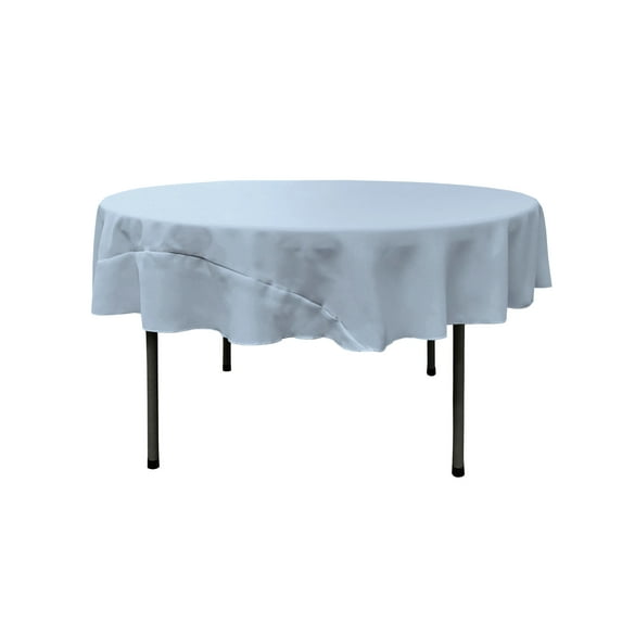 LA Linen Polyester Poplin Tablecloth 72-Inches Round, Blue Light