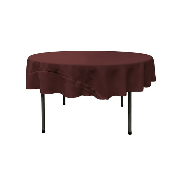 LA Linen Polyester Poplin Tablecloth 72-Inches Round, Burgundy