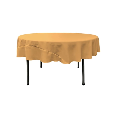 LA Linen Polyester Poplin Tablecloth 72-Inches Round, Gold