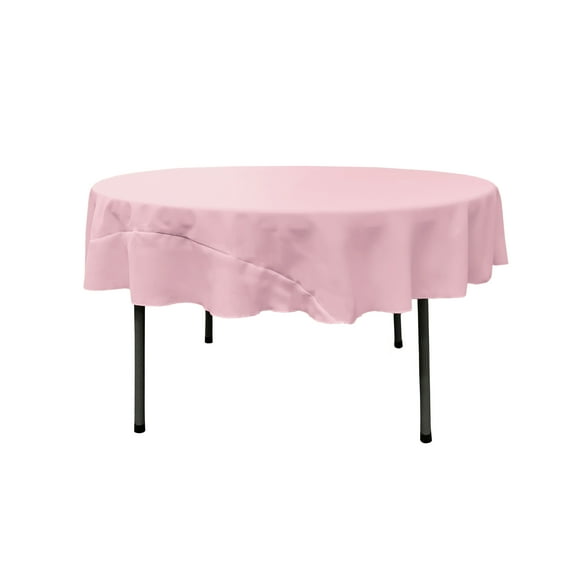 LA Linen Polyester Poplin Tablecloth 72-Inches Round, Pink Light