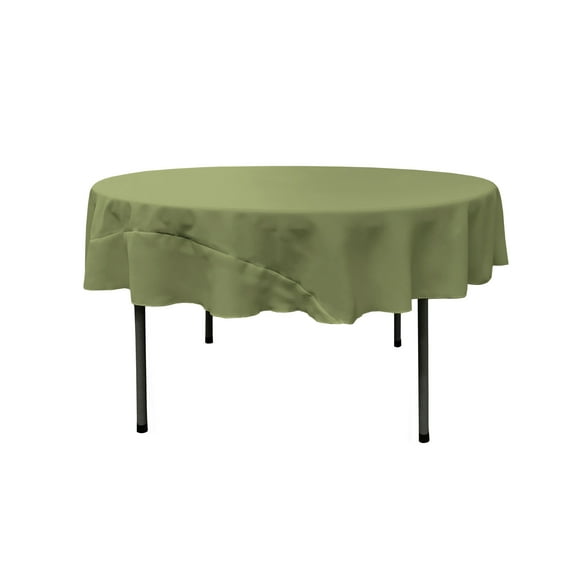 LA Linen Polyester Poplin Tablecloth 72-Inches Round, Sage Dark