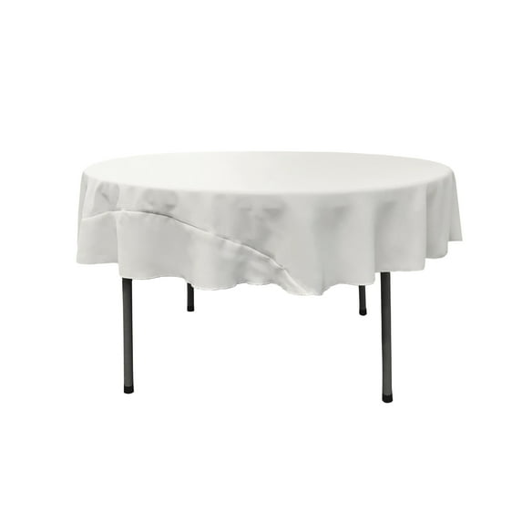 LA Linen Polyester Poplin Tablecloth 72-Inches Round, White