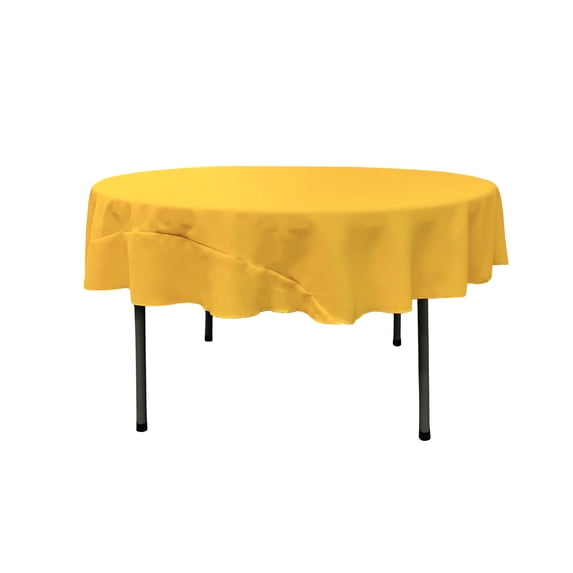 LA Linen Polyester Poplin Tablecloth 72-Inches Round, Yellow Dark