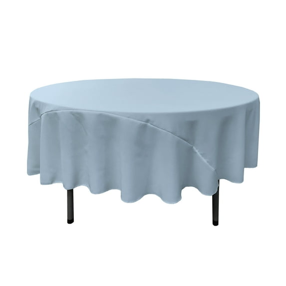 LA Linen Polyester Poplin Tablecloth 90-Inches Round, Blue Light