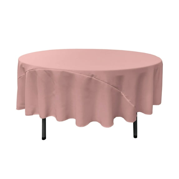 LA Linen Polyester Poplin Tablecloth 90-Inches Round, Dusty Rose