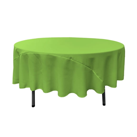 LA Linen Polyester Poplin Tablecloth 90-Inches Round, Lime