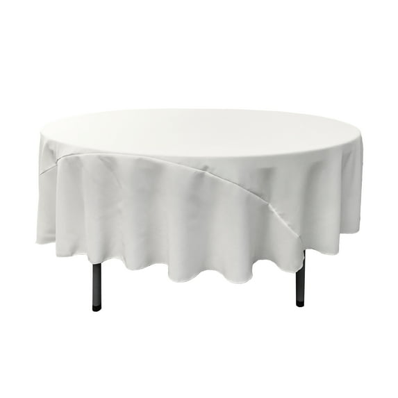 LA Linen Polyester Poplin Tablecloth 90-Inches Round, White