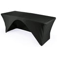 thumbnail image 1 of LA Linen TCSpandex-OB72x30x30-BlackX24 Rectangular Open Back Spandex Tablecloth, Black - 72 x 30 x 30 in., 1 of 7