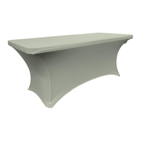 LA Linen Rectangular Spandex Tablecloth, 72 by 30 by 30-Inch, Gray Light