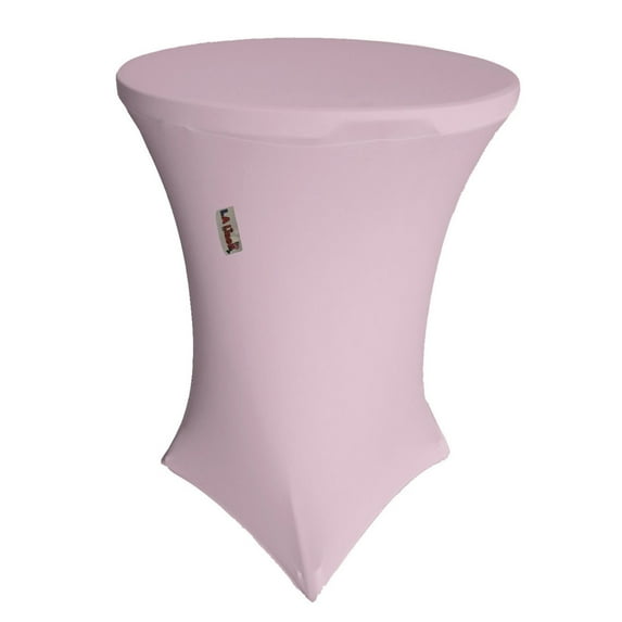 LA Linen TCSpandex36Rx42H-LilacX45 Round Spandex Cover for Bar High Cocktail Table, Lilac - 36 & 42 in.