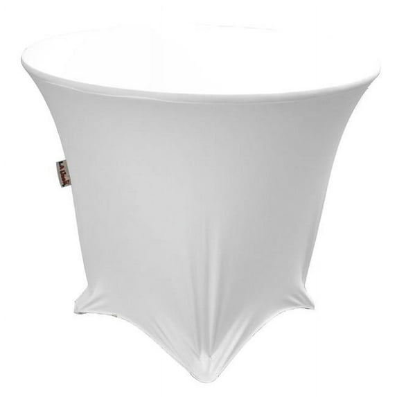 LA Linen TCSpandex36Rx30H-WhiteX11 Round Spandex Tablecloth, White - 36 x 30 in.