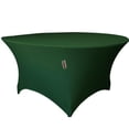 thumbnail image 1 of LA Linen Round Spandex Tablecloth, 60-Inch Round 30-Inch High, Green Hunter, 1 of 7