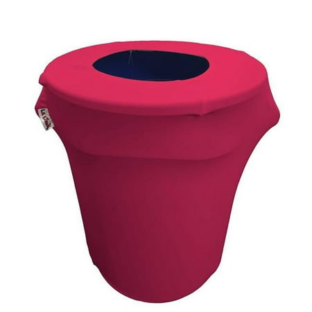 LA Linen SpandexCover32G-FuchsiaX49 Stretch Spandex Trash Can Cover 32 gal Round, Fuchsia