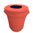 thumbnail image 1 of LA Linen Stretch Spandex Trash Can cover 32-Gallon Round,Coral, 1 of 7