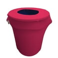 thumbnail image 1 of LA Linen Stretch Spandex Trash Can cover 32-Gallon Round,Fuchsia, 1 of 7