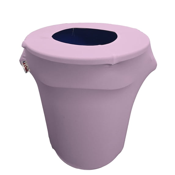 LA Linen Stretch Spandex Trash Can cover 32-Gallon Round,Lilac