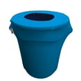 thumbnail image 1 of LA Linen Stretch Spandex Trash Can cover 32-Gallon Round,Turquoise, 1 of 7