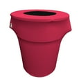 thumbnail image 1 of LA Linen Stretch Spandex Trash Can cover 44-Gallon Round,Fuchsia, 1 of 7