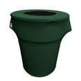 thumbnail image 1 of LA Linen Stretch Spandex Trash Can cover 44-Gallon Round, Hunter Green, 1 of 7