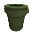 thumbnail image 1 of LA Linen Stretch Spandex Trash Can cover 55-Gallon Round,Army Green, 1 of 1