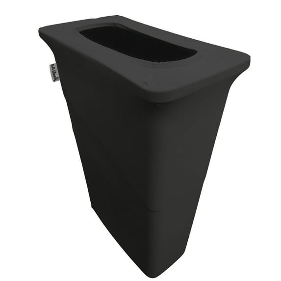 LA Linen Stretch Spandex Trash Can cover for Slim Jim 23-Gallon, Black