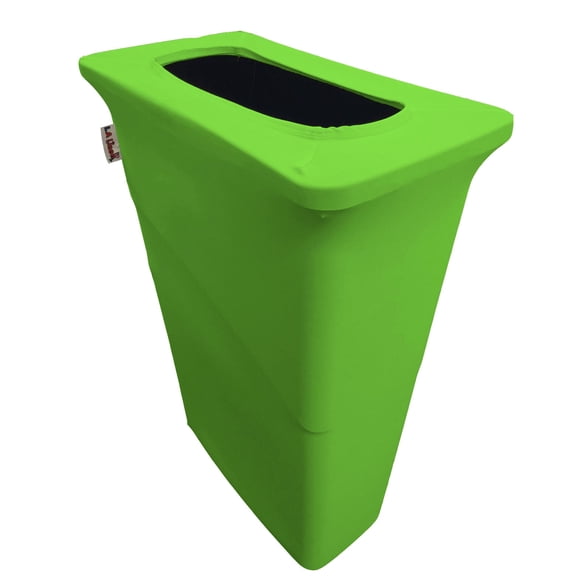 LA Linen Stretch Spandex Trash Can cover for Slim Jim 23-Gallon, Lime