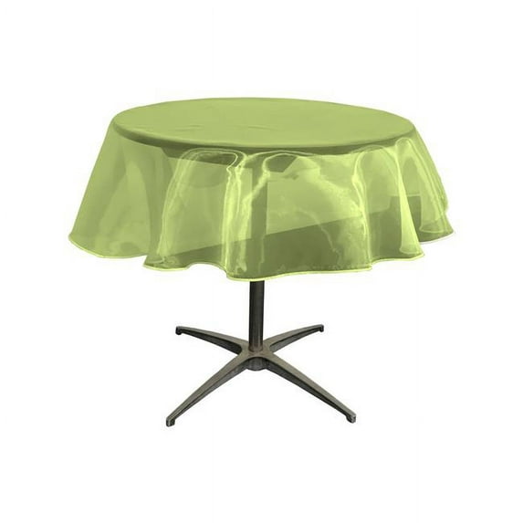 LA Linen TCOrgz51R-LimeO84 Sheer Mirror Organza Round Tablecloth, Lime - 51 in.