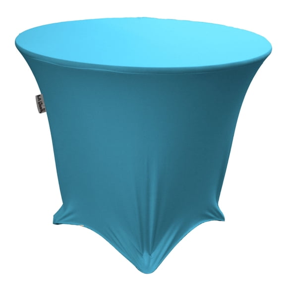 LA Linen TCSpandex30Rx30H-TurquoiseX52 Round Spandex Tablecloth, Turquoise - 30 x 30 in.