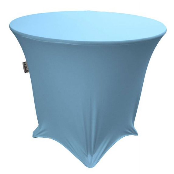 LA Linen TCSpandex48Rx30H-BlueLightX18 Round Spandex Tablecloth, Blue Light - 48 x 30 in.