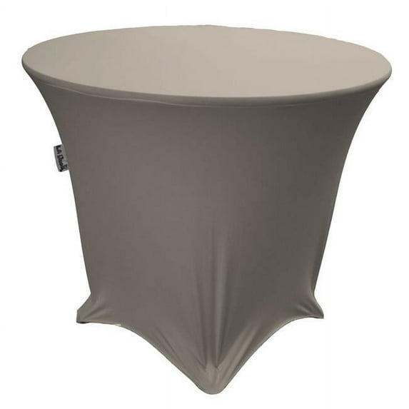 LA Linen TCSpandex48Rx30H-GrayLightX41 Round Spandex Tablecloth, Light Gray - 48 x 30 in.