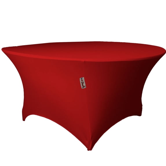 LA Linen TCSpandex72Rx30H-RedX98 Round Spandex Tablecloth, Red - 72 x 30 in.