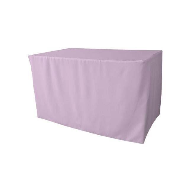 LA Linen Polyester Poplin Fitted tablecloth 48"L x 24"W x 30"H, Lilac
