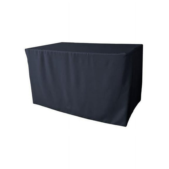LA Linen TCpop-fit-48x30x30-NavyP72 1.8 lbs Polyester Poplin Fitted Tablecloth, Navy