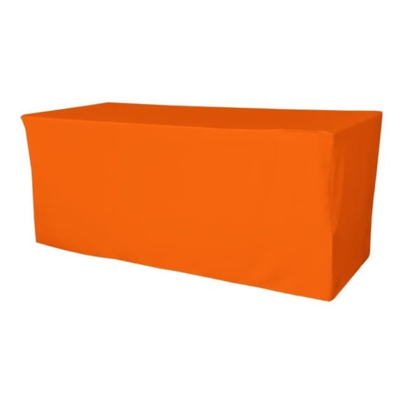 LA Linen TCpop-fit-96x30x30-OrangeP48 2.77 lbs Polyester Poplin Fitted Tablecloth, Orange
