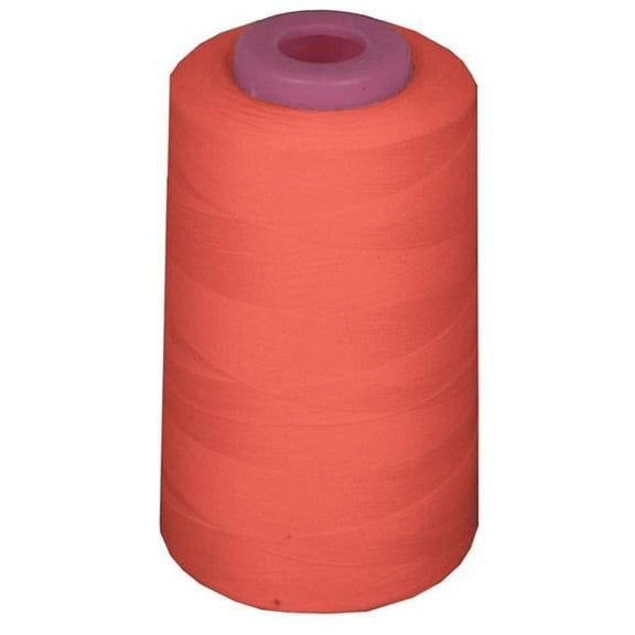 LA Linen ThreadCoralA212 6000 Yards 100 Percent Polyester Cone Serger Thread, Coral - A212