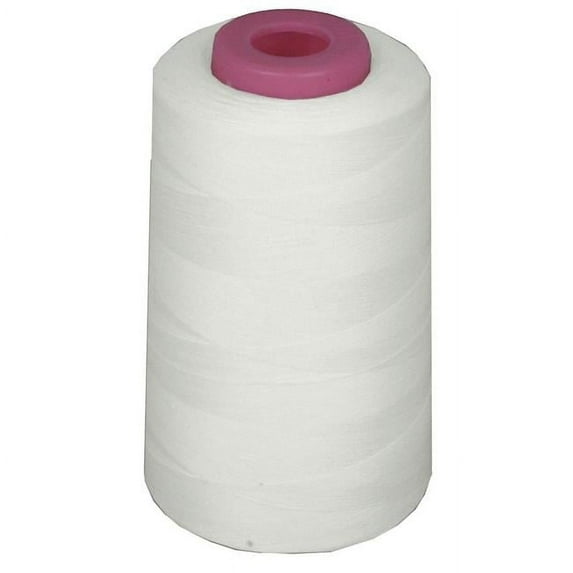 LA Linen ThreadIvoryA018 6000 Yards 100 Percent Polyester Cone Serger Thread, Ivory - A018