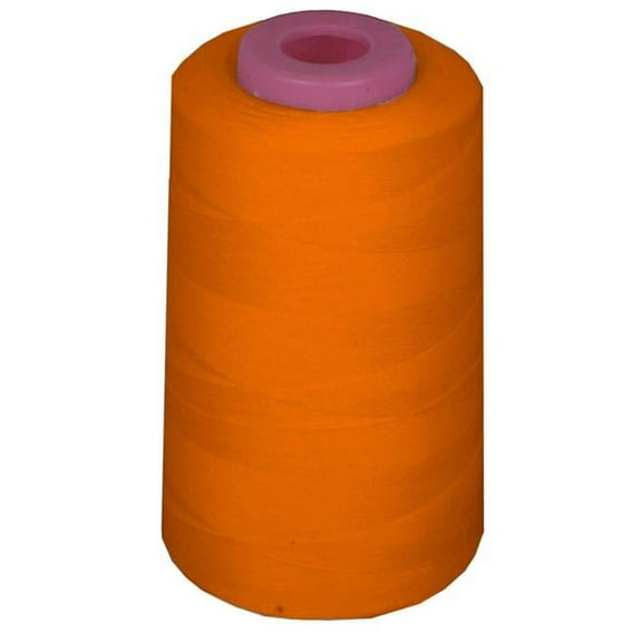 LA Linen ThreadOrangeA224 6000 Yards 100 Percent Polyester Cone Serger Thread, Orange - A224