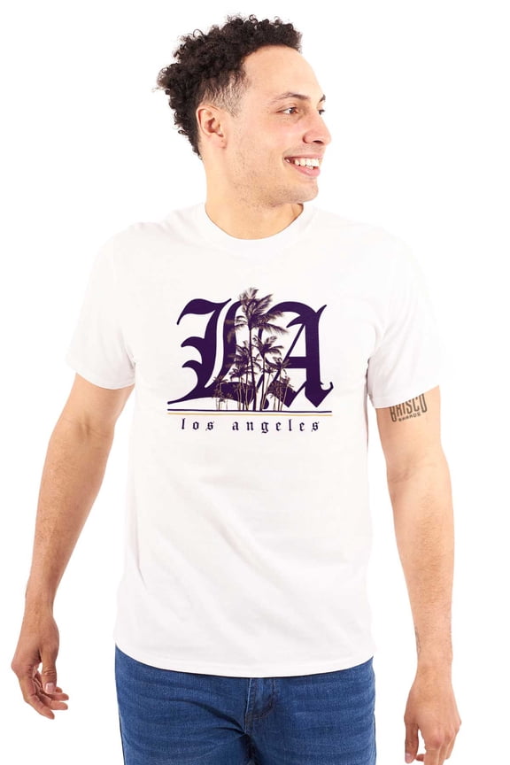 LA Los Angeles California Palm Trees Men's Graphic T Shirt Tees Brisco Brands X
