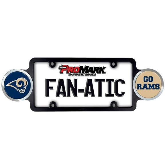 LA Los Angeles Football Rams Automotive License Plate Frame with Team Badges