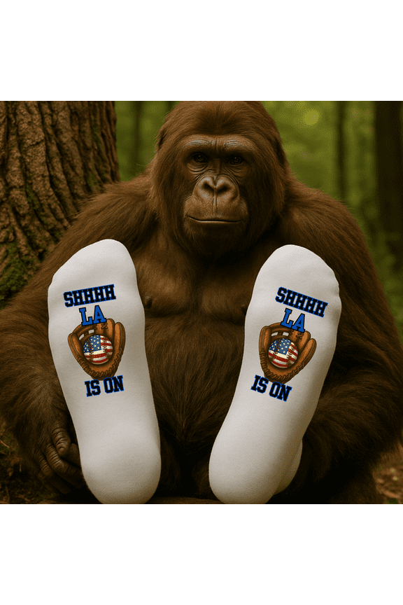 LA, Los Angeles  Is On Baseball Socks | Funny Game-Day for Men | Baseball Gift | Sports Fan