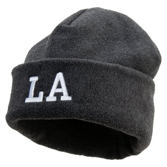 LA Louisiana State Embroidered Big Size Reversible Micro Fleece Cap - Charcoal XL-3XL