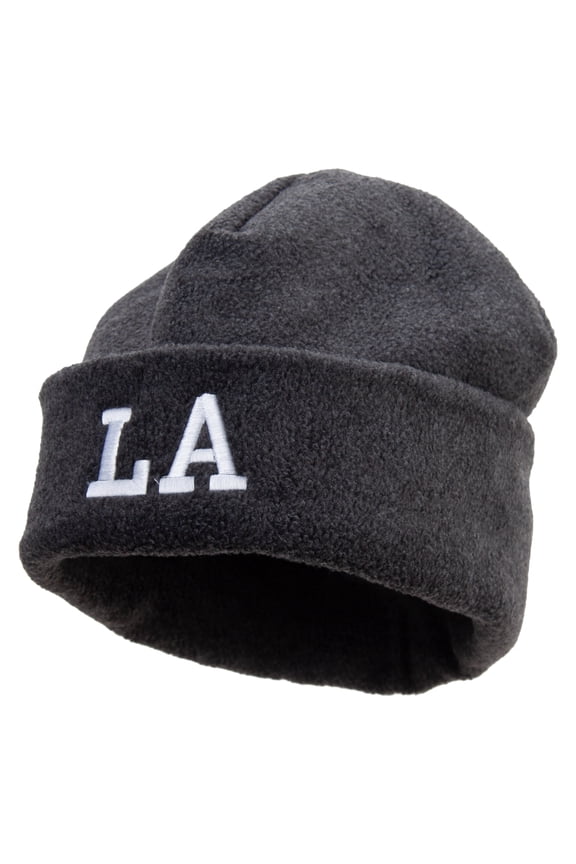 LA Louisiana State Embroidered Big Size Reversible Micro Fleece Cap - Charcoal XL-3XL