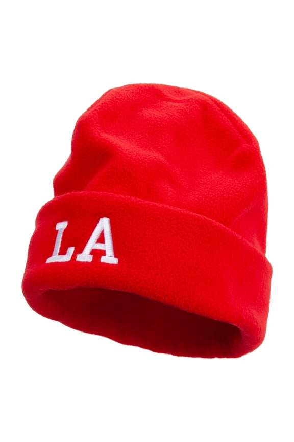 LA Louisiana State Embroidered Big Size Reversible Micro Fleece Cap - Red XL-3XL