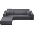 thumbnail image 1 of LA MEACK Sofa Slipcover for L-Shaped Sectional Couch Covers 2-Piece Sofa Cover Furniture Protector Stretch Couch Slipcover with 2 pcs Pillow Covers(Light Grey), 1 of 8