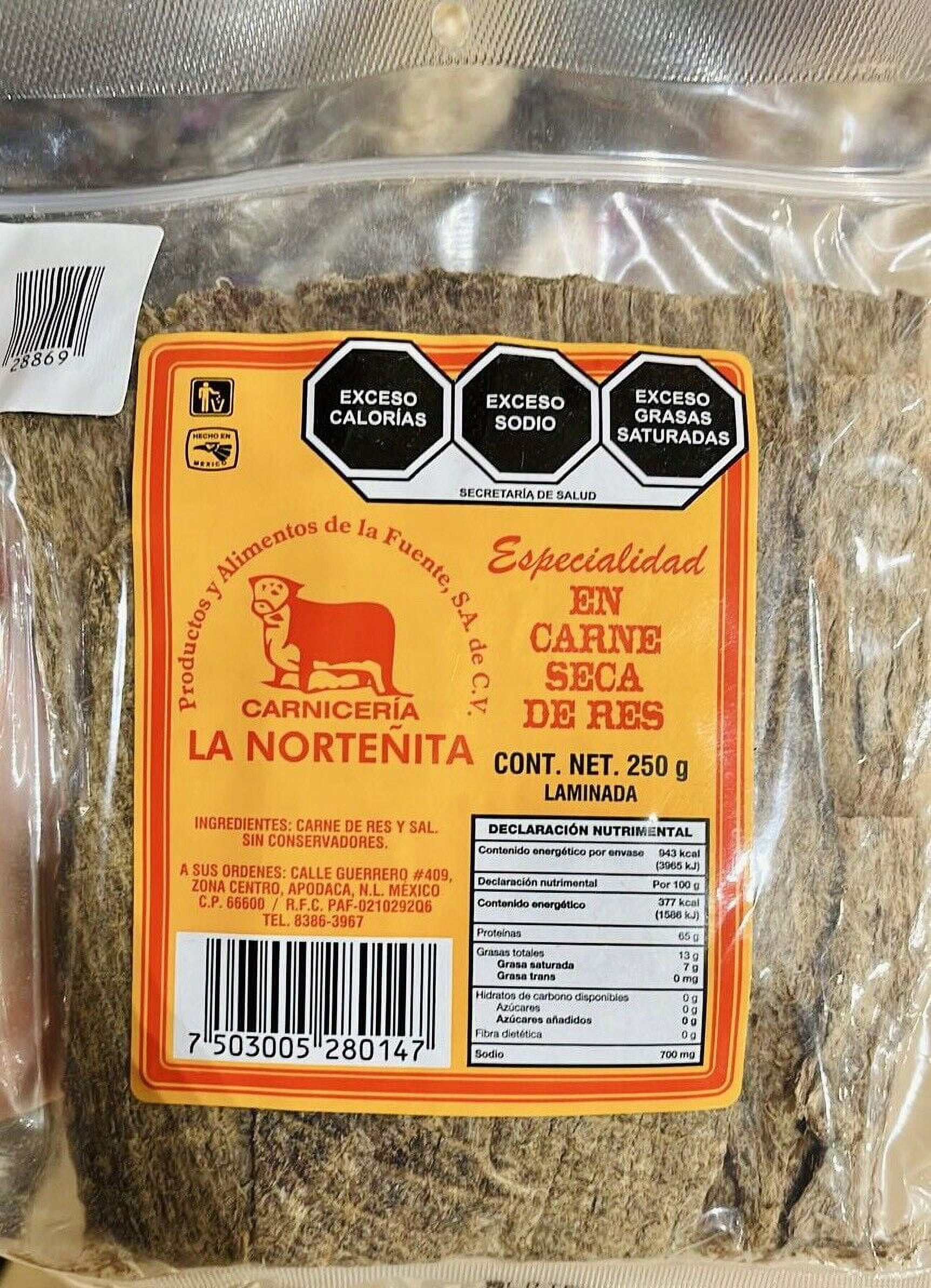 LA NORTENITA Machacado Carne Seca De Res Laminada Beef Jerkey 250g Apodaca N.L