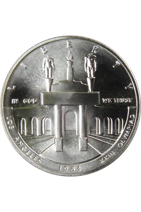 LA Olympiad Coliseum Commemorative 1984 P 90% Silver Dollar Uncirculated $1 Coin
