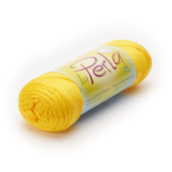 LA PERLA [50grs] by Omega - Perle Thread 100% Mercerized Cotton Thread ideal for Fine Crocheting - Color: 10 - Canary Yellow 607