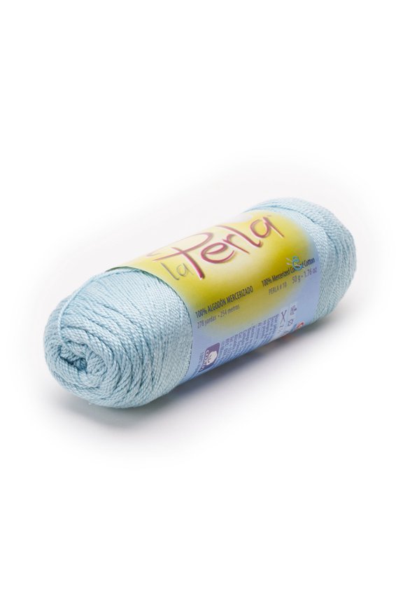 LA PERLA [50grs] by Omega - Perle Thread 100% Mercerized Cotton Thread ideal for Fine Crocheting - Color: 38 - Baby Blue 623