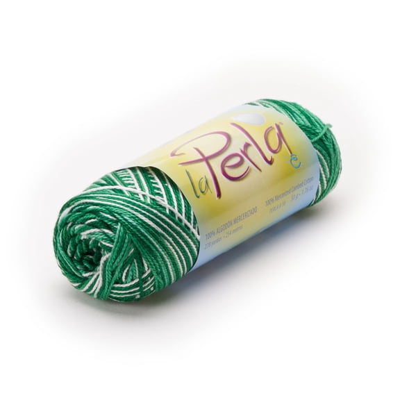 LA PERLA [50grs] by Omega - Perle Thread 100% Mercerized Cotton Thread ideal for Fine Crocheting - Color: 59 - Green Shades 660